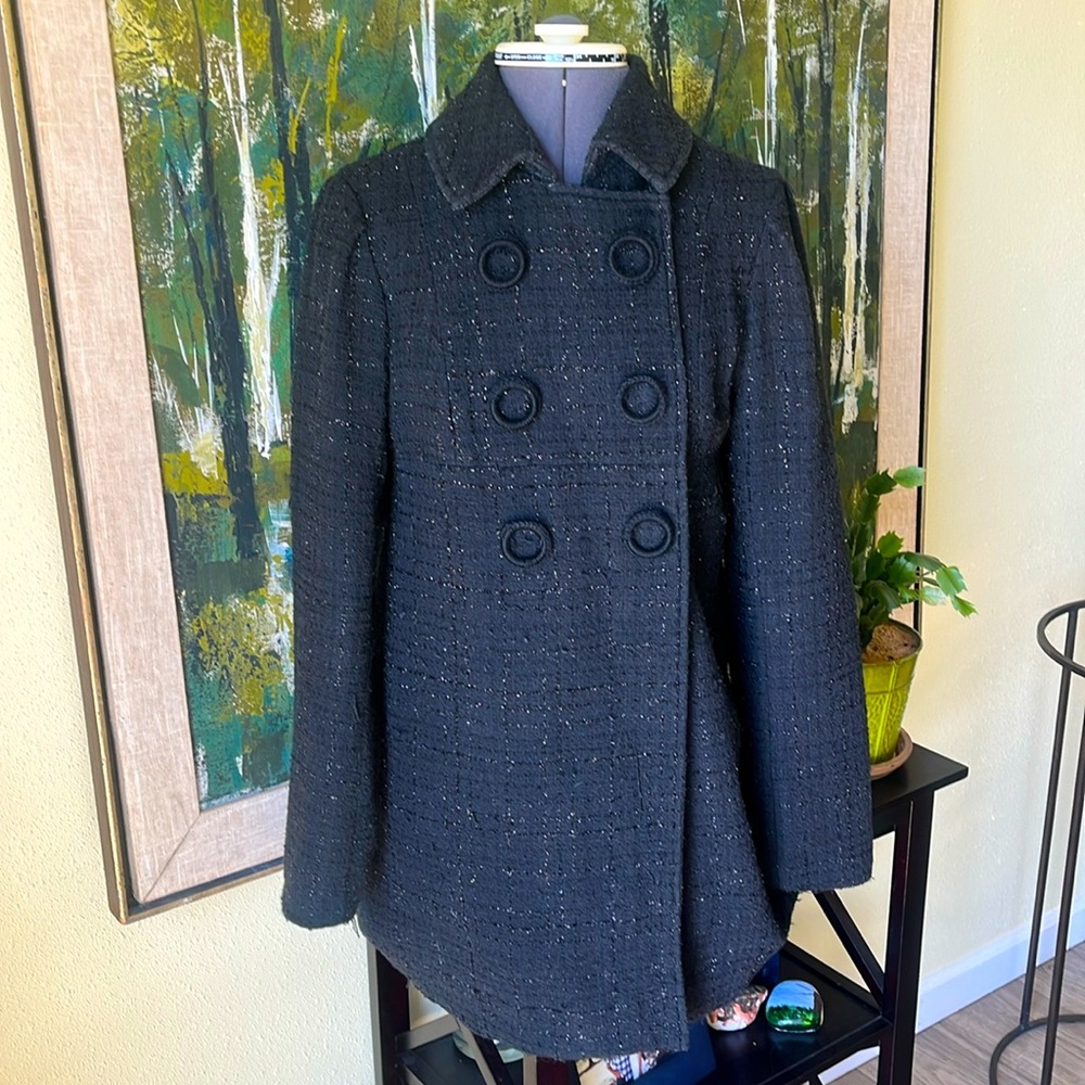Wet Seal Black Tweed Pea Coat